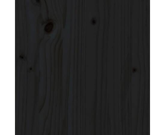 Cadru de pat mic single 2ft6,negru, 75x190 cm, lemn masiv, 7 image