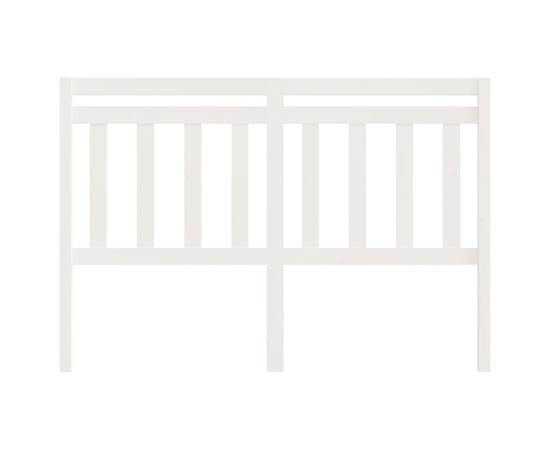 Tăblie de pat, alb, 140x4x100 cm, lemn masiv de pin, 3 image