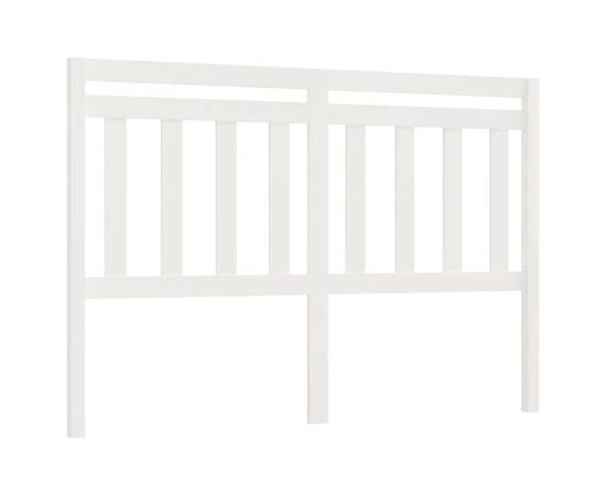 Tăblie de pat, alb, 140x4x100 cm, lemn masiv de pin, 2 image