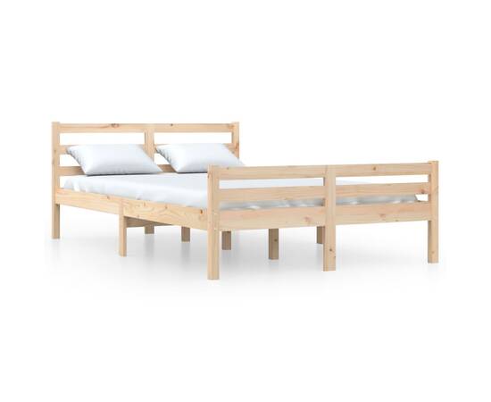 Cadru de pat, 140x200 cm, lemn masiv de stejar, 2 image