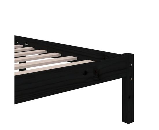 Cadru de pat, negru, 100x200 cm, lemn masiv de pin, 7 image
