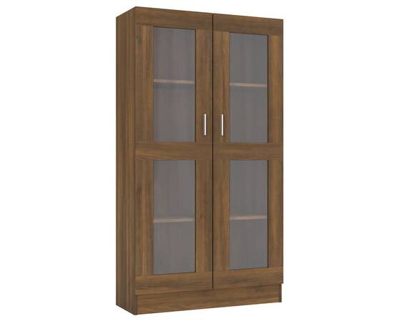 Dulap vitrină, stejar maro, 82,5x30,5x150 cm, lemn prelucrat, 2 image