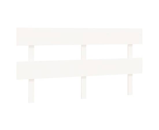 Tăblie de pat, alb, 164x3x81 cm, lemn masiv de pin, 2 image