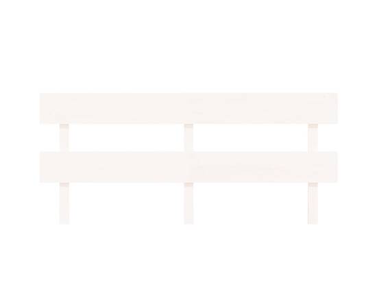 Tăblie de pat, alb, 184x3x81 cm, lemn masiv de pin, 3 image