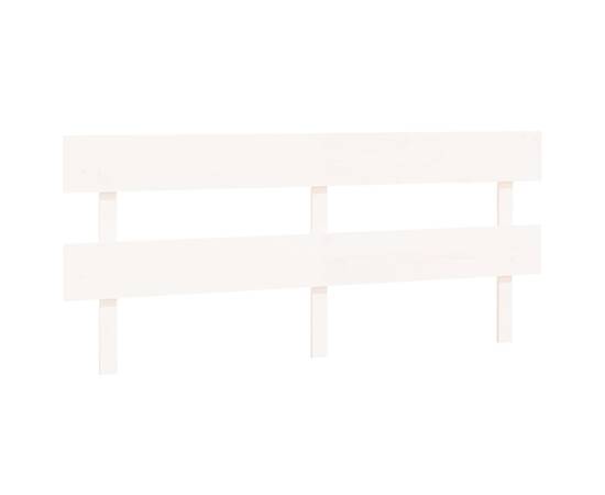 Tăblie de pat, alb, 184x3x81 cm, lemn masiv de pin, 2 image