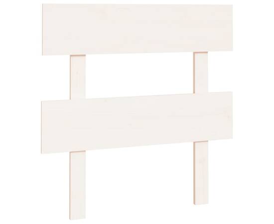 Tăblie de pat, alb, 93,5x3x81 cm, lemn masiv de pin, 2 image