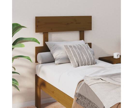 Tăblie de pat, maro miere, 78,5x3x81 cm, lemn masiv de pin