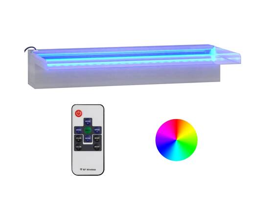 Deversor de cascadă cu led-uri rgb, 45 cm, oțel inoxidabil, 2 image