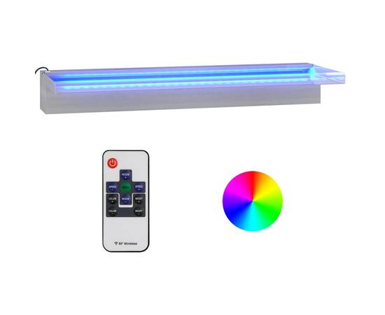 Deversor de cascadă cu led-uri rgb, 60 cm, oțel inoxidabil, 2 image