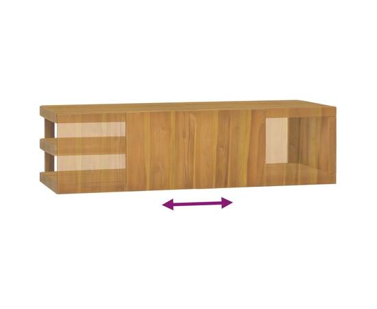 Dulap pentru baie de perete, 110x40x30 cm, lemn masiv de tec, 6 image
