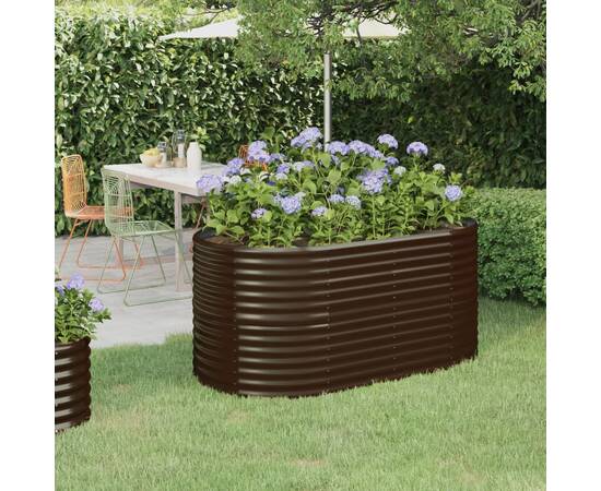 Jardinieră grădină maro 152x80x68 cm oțel vopsit electrostatic