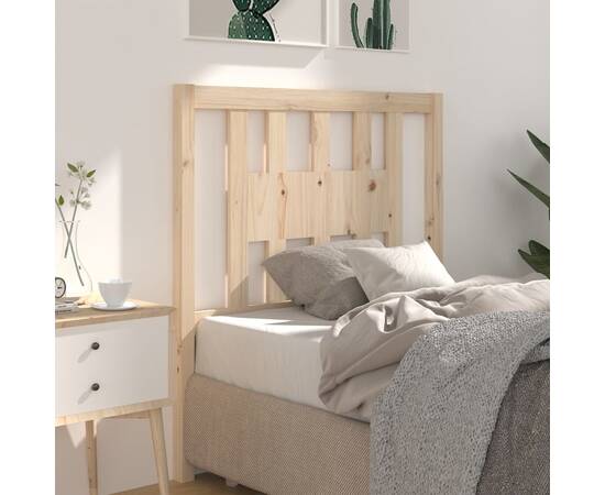Tăblie de pat, 96x4x100 cm, lemn masiv de pin, 5 image