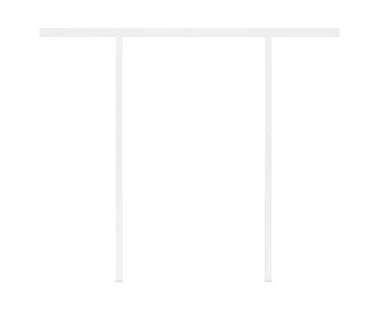 Copertină retractabilă automat cu stâlpi, albastru/alb, 3x2,5 m, 7 image