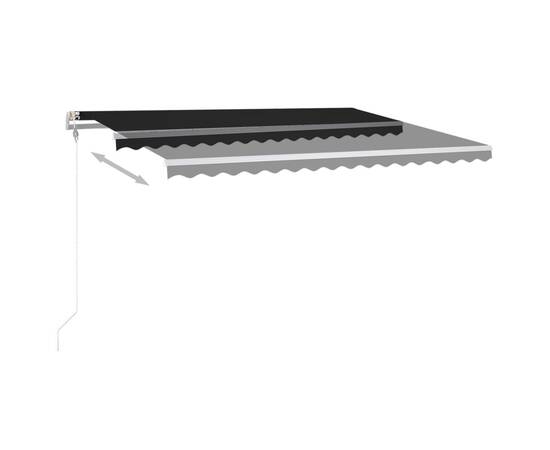 Copertină retractabilă manual cu led, antracit, 400x350 cm, 4 image