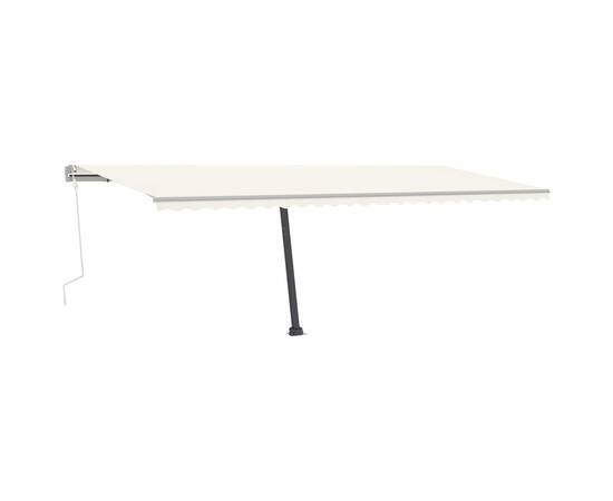 Copertină retractabilă manual cu led, crem, 600x350 cm, 3 image