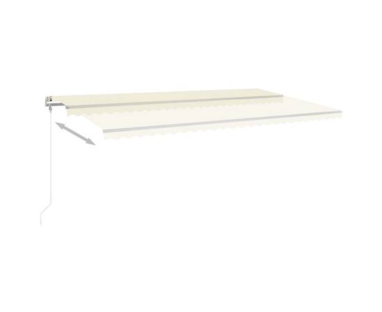 Copertină retractabilă manual cu led, crem, 600x350 cm, 6 image