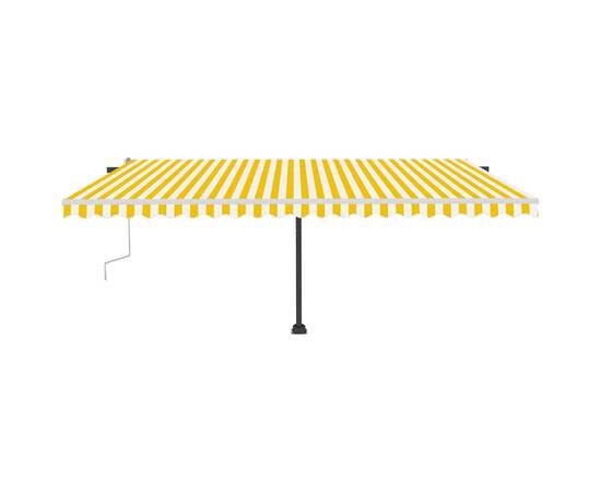 Copertină retractabilă manual cu led, galben și alb, 500x350 cm, 4 image