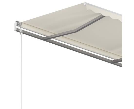 Copertină retractabilă manual cu stâlpi, crem, 3x2,5 m, 6 image