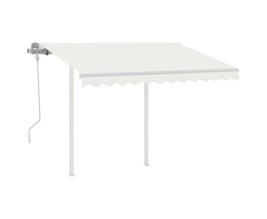 Copertină retractabilă manual cu stâlpi, crem, 3x2,5 m, 2 image