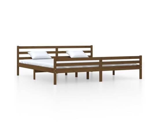 Cadru de pat super king 6ft, maro, 180x200 cm, lemn masiv, 2 image