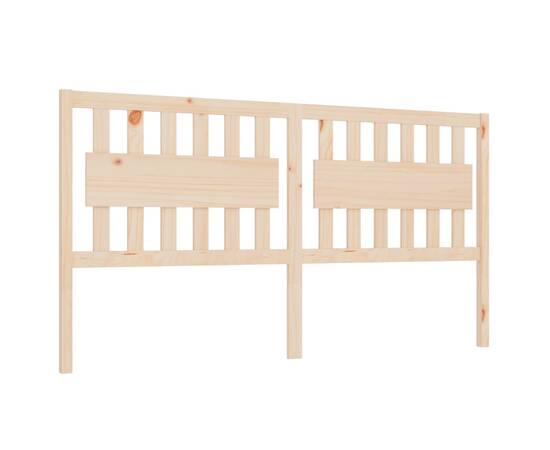 Tăblie de pat, 125,5x4x100 cm, lemn masiv de pin, 2 image