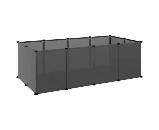 Cușcă pentru animale mici, negru, 144x74x46,5 cm, pp și oțel, 2 image