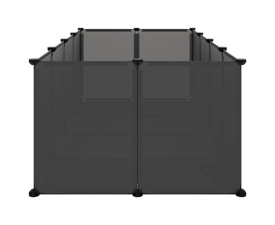 Cușcă pentru animale mici, negru, 144x74x46,5 cm, pp și oțel, 4 image
