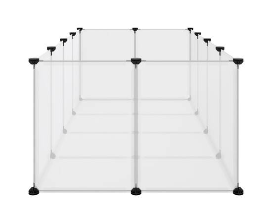 Cușcă pentru animale mici transparent 144x74x46,5 cm pp și oțel, 4 image