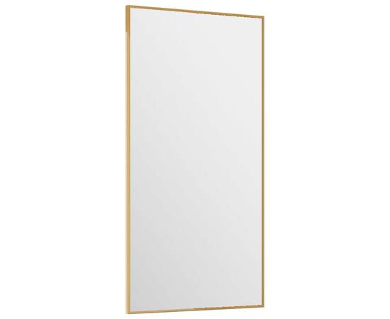Oglindă pentru ușă, auriu, 30x60 cm, sticlă și aluminiu, 3 image