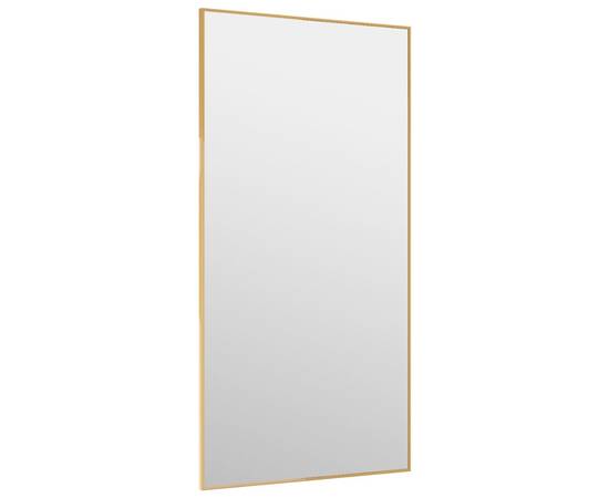 Oglindă pentru ușă, auriu, 40x80 cm, sticlă și aluminiu, 3 image
