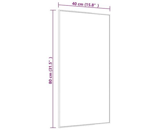 Oglindă pentru ușă, auriu, 40x80 cm, sticlă și aluminiu, 4 image