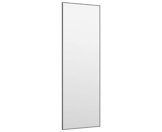 Oglindă pentru ușă, negru, 40x100 cm, sticlă și aluminiu, 3 image