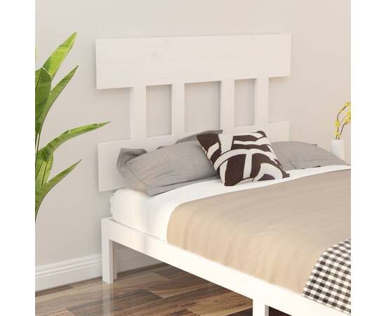 Tăblie de pat, alb, 78,5x3x81 cm, lemn masiv de pin
