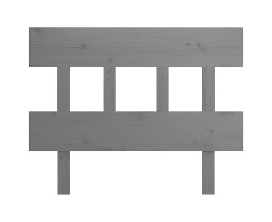 Tăblie de pat, gri, 78,5x3x81 cm, lemn masiv de pin, 3 image