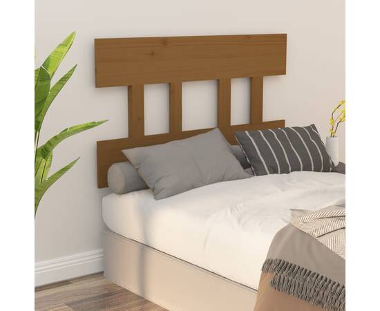 Tăblie de pat, maro miere, 93,5x3x81 cm, lemn masiv de pin, 5 image