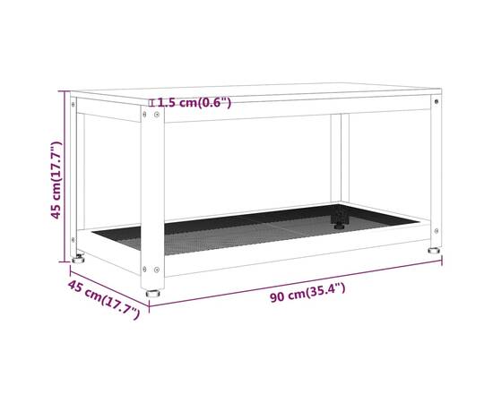 Măsuță de cafea, gri și negru, 90x45x45 cm, mdf și fier, 7 image