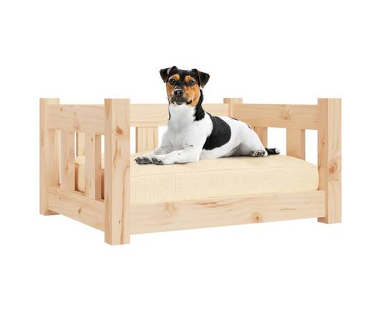 Pat pentru câini, 55,5x45,5x28 cm, lemn masiv de pin, 3 image