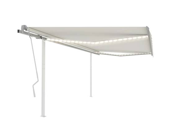 Copertină retractabilă manual, cu led, crem, 4x3 m