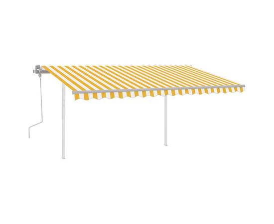 Copertină retractabilă manual, cu led, galben și alb, 4x3 m, 2 image