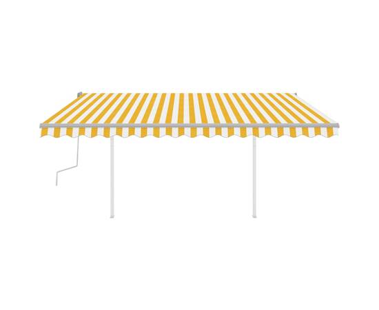 Copertină retractabilă manual, cu led, galben și alb, 4x3 m, 3 image