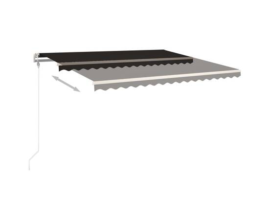 Copertină retractabilă manual, cu stâlpi, antracit, 4,5x3 m, 5 image