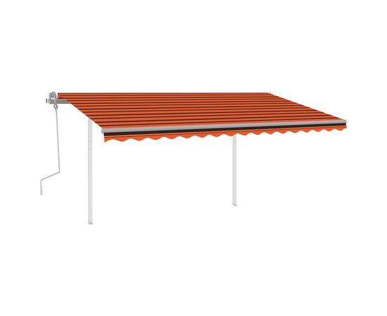 Copertină retractabilă manual cu led, portocaliu și maro, 4x3 m, 2 image