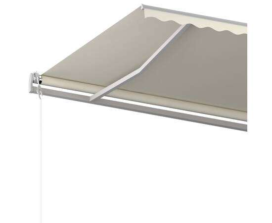 Copertină retractabilă manual cu stâlpi, crem, 6x3 m, 6 image