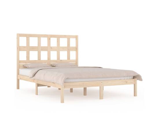 Cadru de pat, 200x200 cm, lemn masiv de pin, 2 image