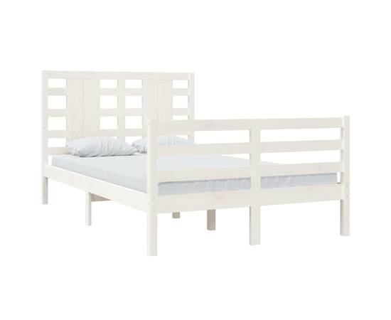 Cadru de pat, alb, 120x200 cm, lemn masiv de pin, 3 image