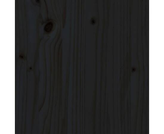 Cadru de pat, negru, 120x200 cm, lemn masiv de pin, 5 image