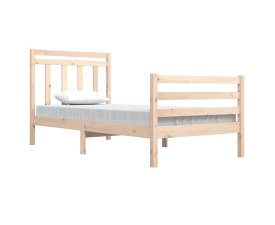 Cadru de pat, 100x200 cm, lemn masiv, 3 image