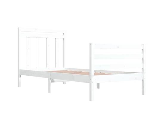 Cadru de pat, alb, 90x200 cm, lemn masiv, 4 image