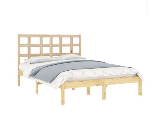 Cadru de pat, 200x200 cm, lemn masiv, 3 image