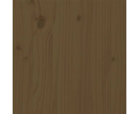 Cadru de pat, maro miere, 200x200 cm, lemn masiv, 5 image